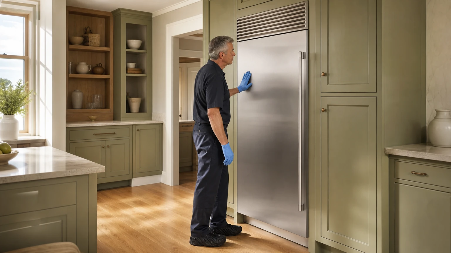 Built-in refrigerator diagnostic visit in the service area