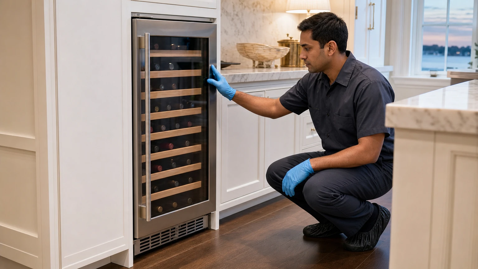 Built-in wine cooler diagnostic visit in the service area